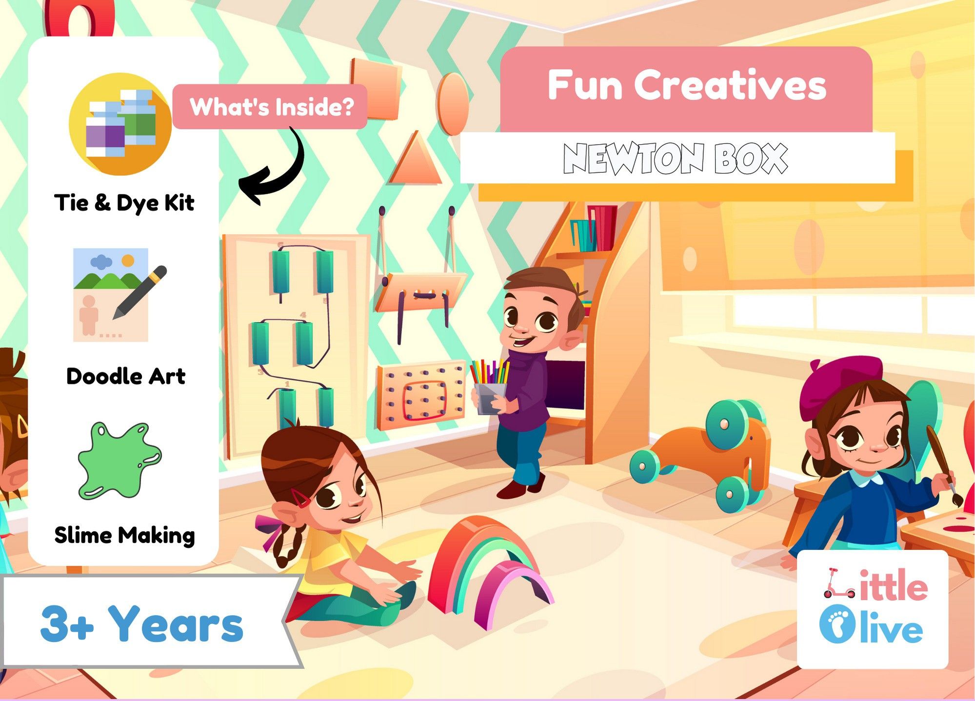 Newton Box 3 in 1 Gift Set | Theme Fun Creative Activities | Age 3 Years & above