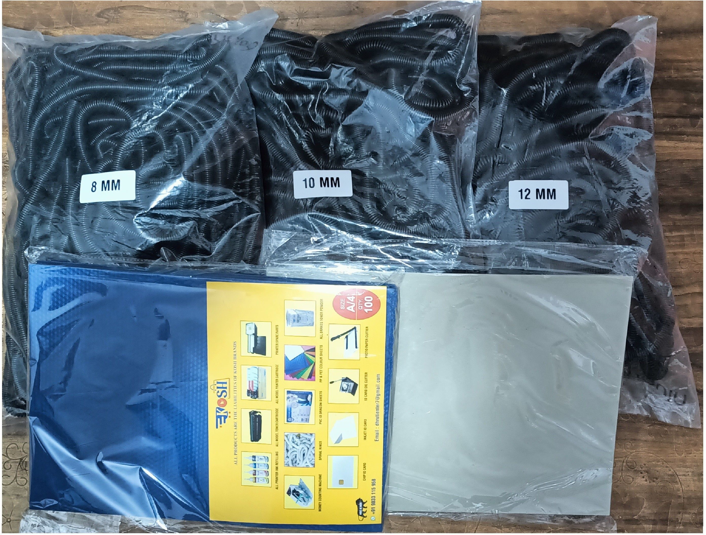 Kosh A/4 Spiral Binding Sheet 2 Packet, with 3 Packet Ring Size 8,10,12mm Black Color Manual Ring Binder-image-45