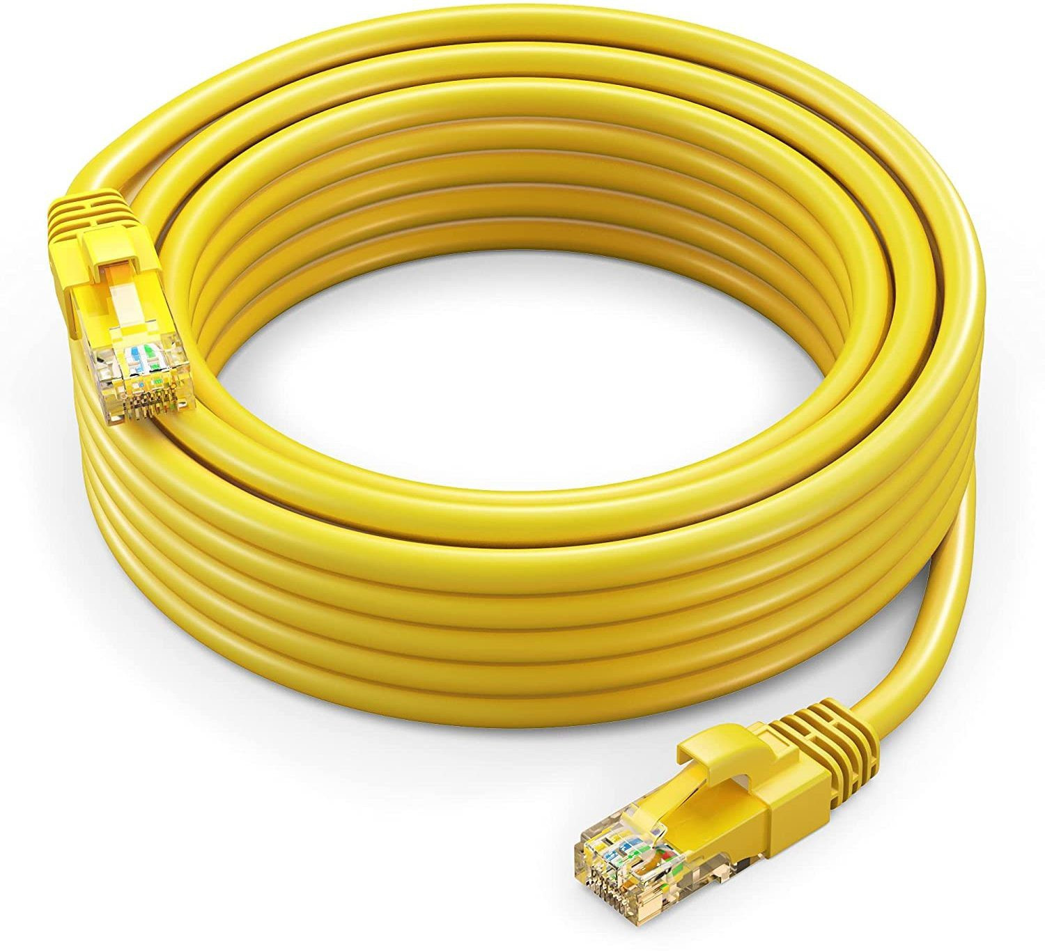 Tech-X LAN Cable 8 m Cat6A RJ45 Lan Wire Patch Cord Faster Than Cat6/Cat5e/Cat5 CableYellow(8 Meter) image 1