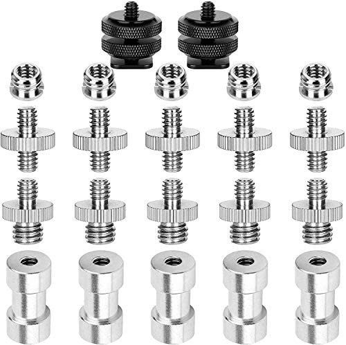 MILLETS Screw 1/4 to 3/8 Tripod Screw Adapter,1/4 for Camera Monopod, 22 Pack Flash Shoe Adapter