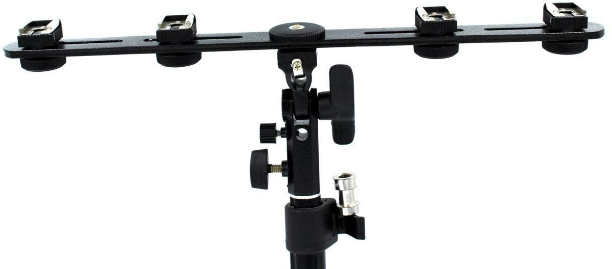 MILLETS S4 Universal Adjustable Four Flash Bracket Umbrella Holder 1/4" to 3/8'' Flash Shoe Adapter