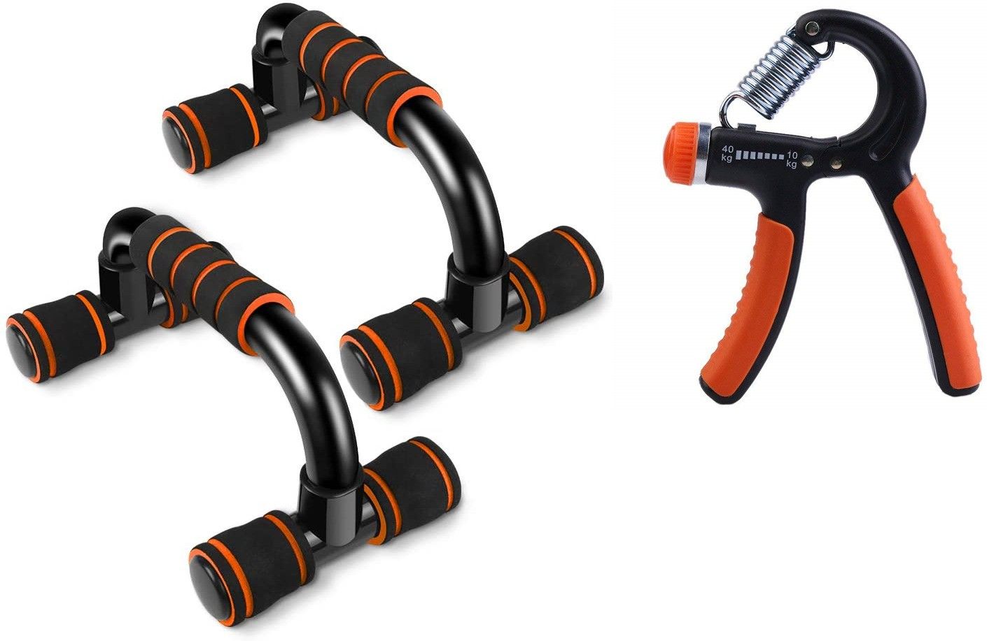Combo Of Push Up Stand With Adjustable Hand Gripper For Unisex Fitness Accessory Kit Kit-image-17