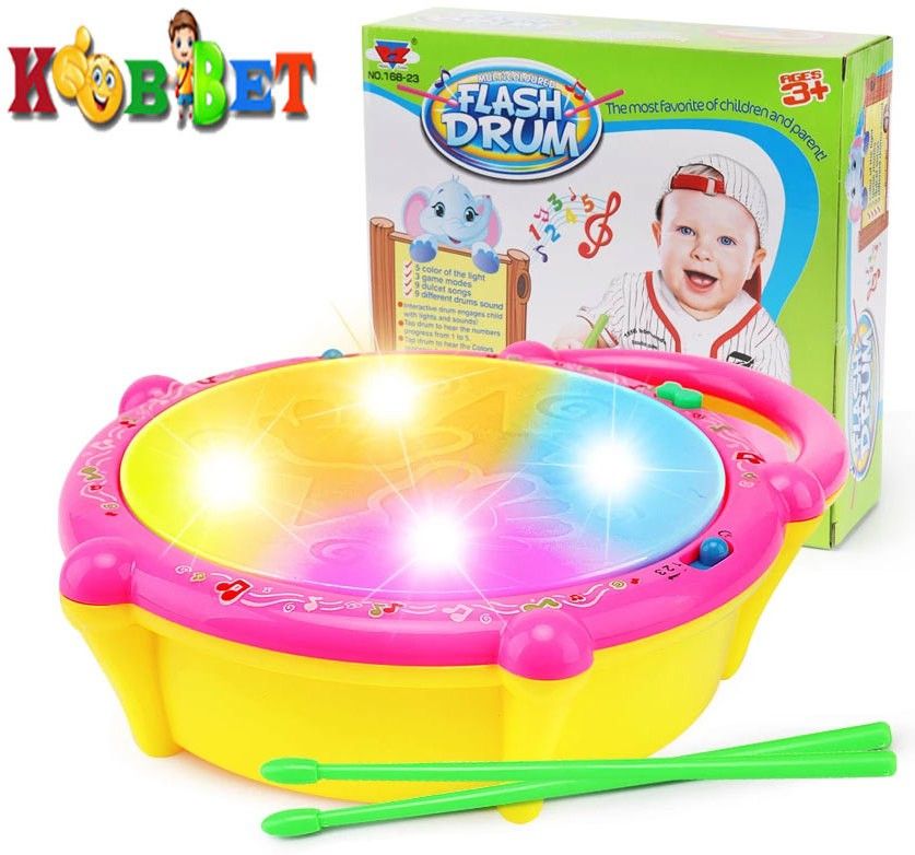 Musical Toys for Kids 3D Flash Drums with Lights & Musical Good Quality Plastic-image-2