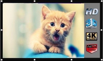 Savsol 79 Inch Projector Screen,4K HD 16:9 Portable Screen Foldable (6.5FTX3.5FT) Projector Screen (Width 200 cm x 106 cm Height)