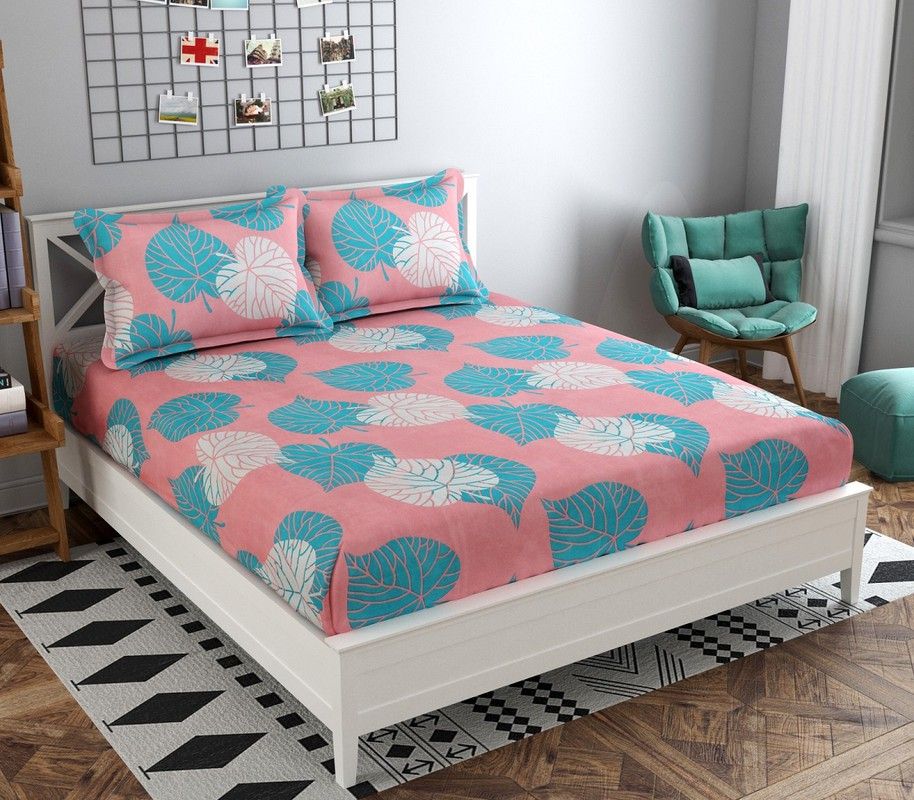 py alliance Microfiber Double Flat 220 TC 3D Printed 1 Bedsheet with 2 Pillow Covers-picture-21