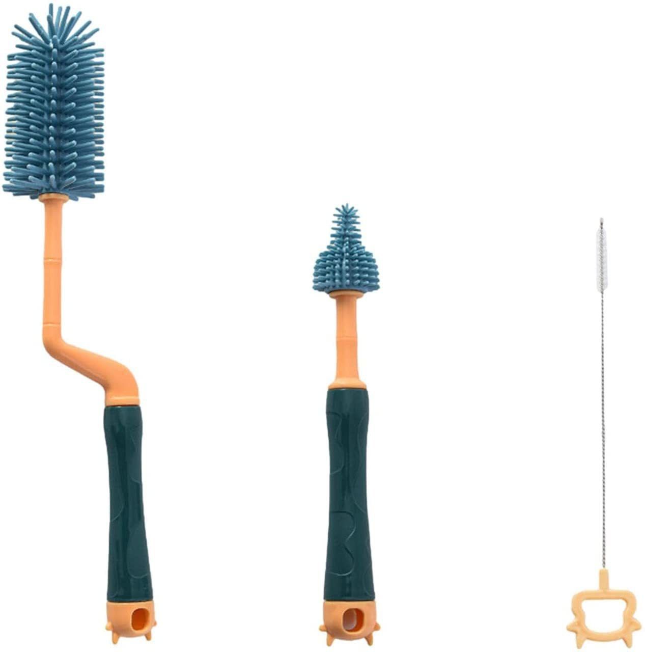 syga 3 Pcs Silicone Baby Bottle Brush Set, 360° Rotating Long Handle Water Bottle-picture-12