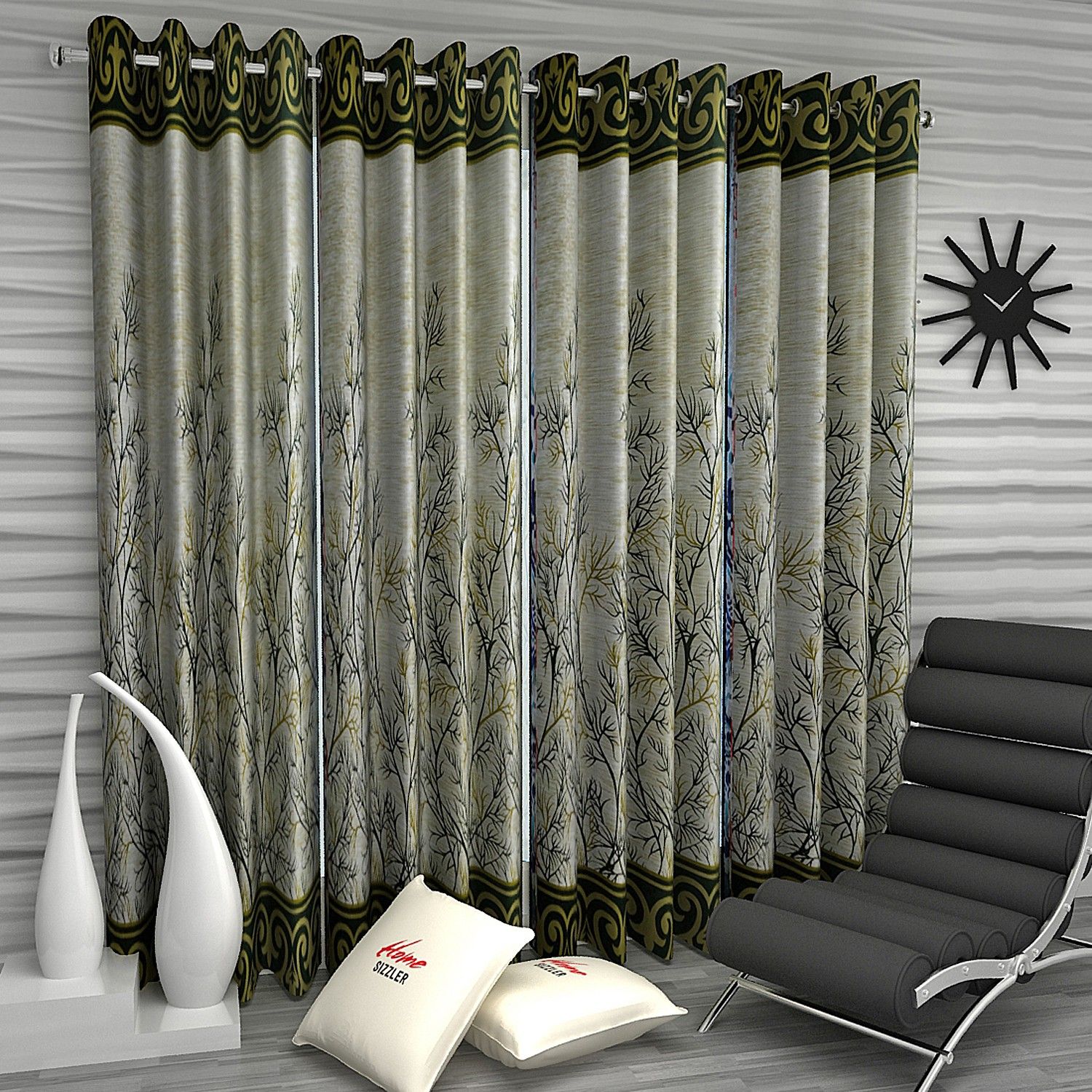 214 cm (7 ft) Polyester Semi Transparent Door Curtain (Pack Of 4)-image-37