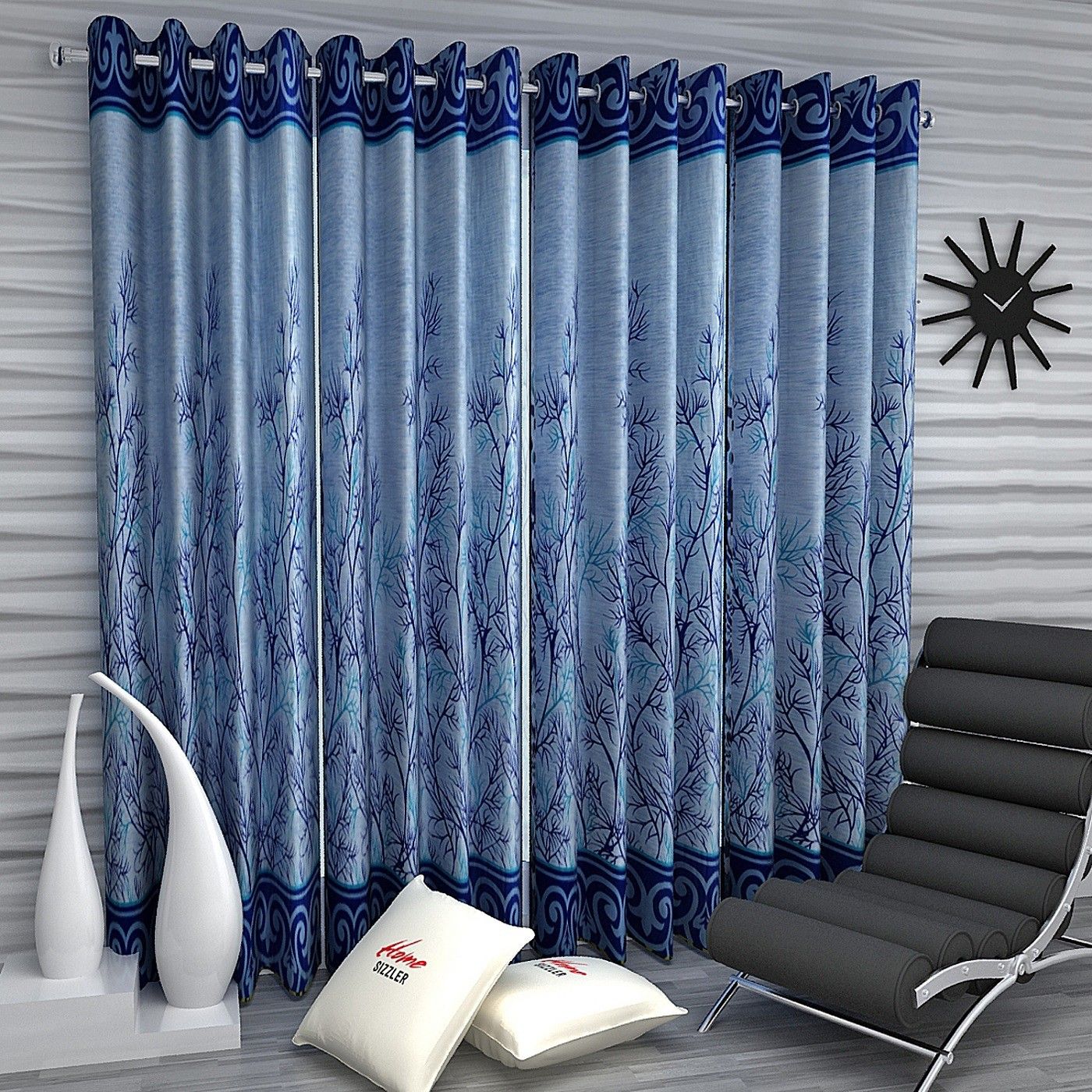 153 cm (5 ft) Polyester Semi Transparent Window Curtain (Pack Of 4)