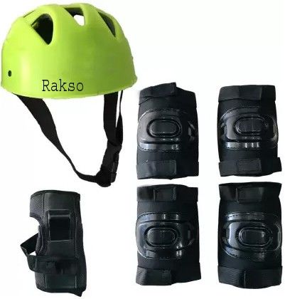 Plastic cap set best material set green colour medium Skating Guard Combo-image-1