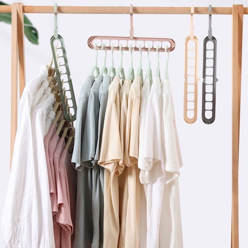 berrico 9 Hole Space Saving Cloth Hanger, 360 Degree Rotation Smart Closet Organizer Plastic Shirt Pack of 4 Hangers ForShirt-picture-13