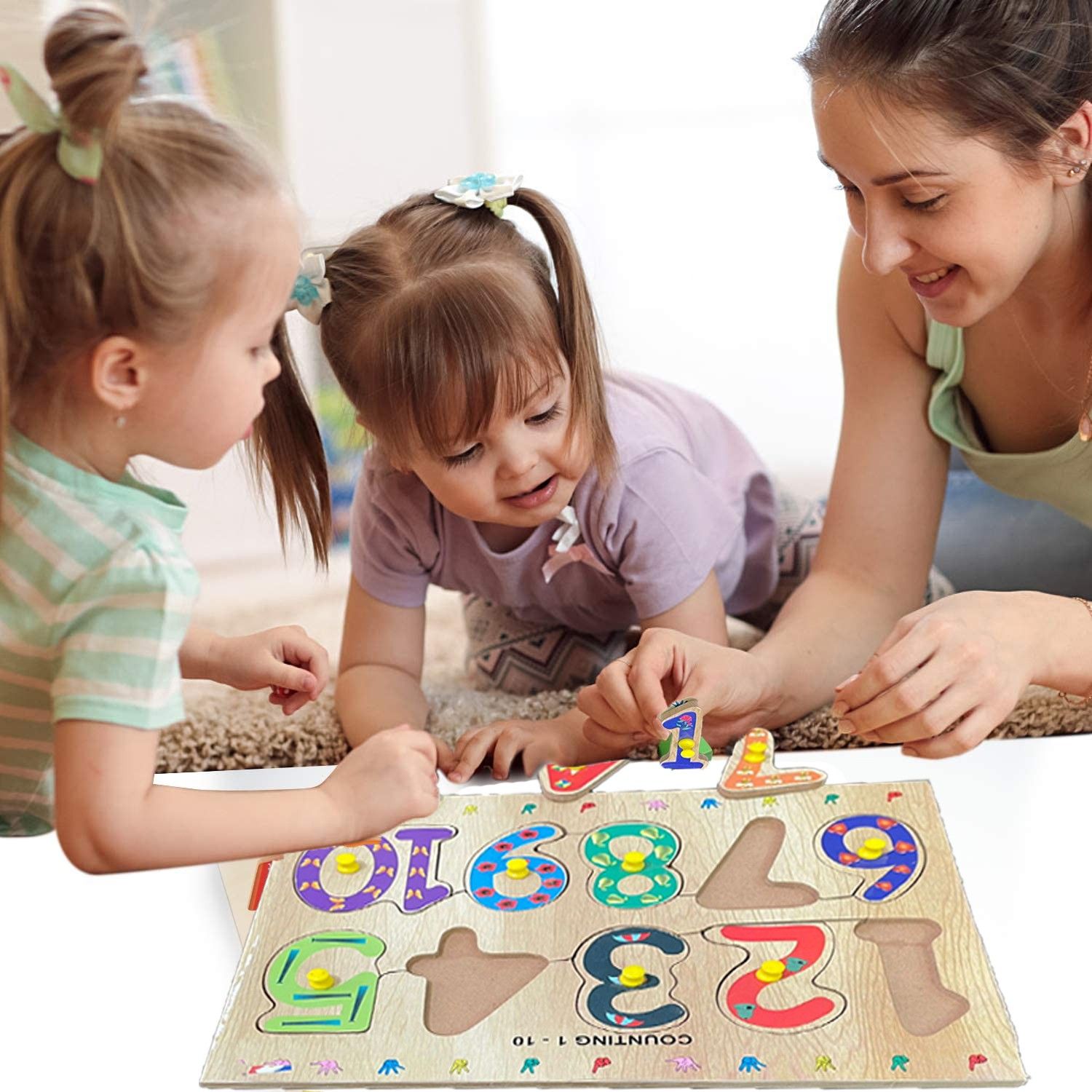 shalafi Learning Puzzle Board Math counting 123 matching Number Educational Toy Blocks-picture-15