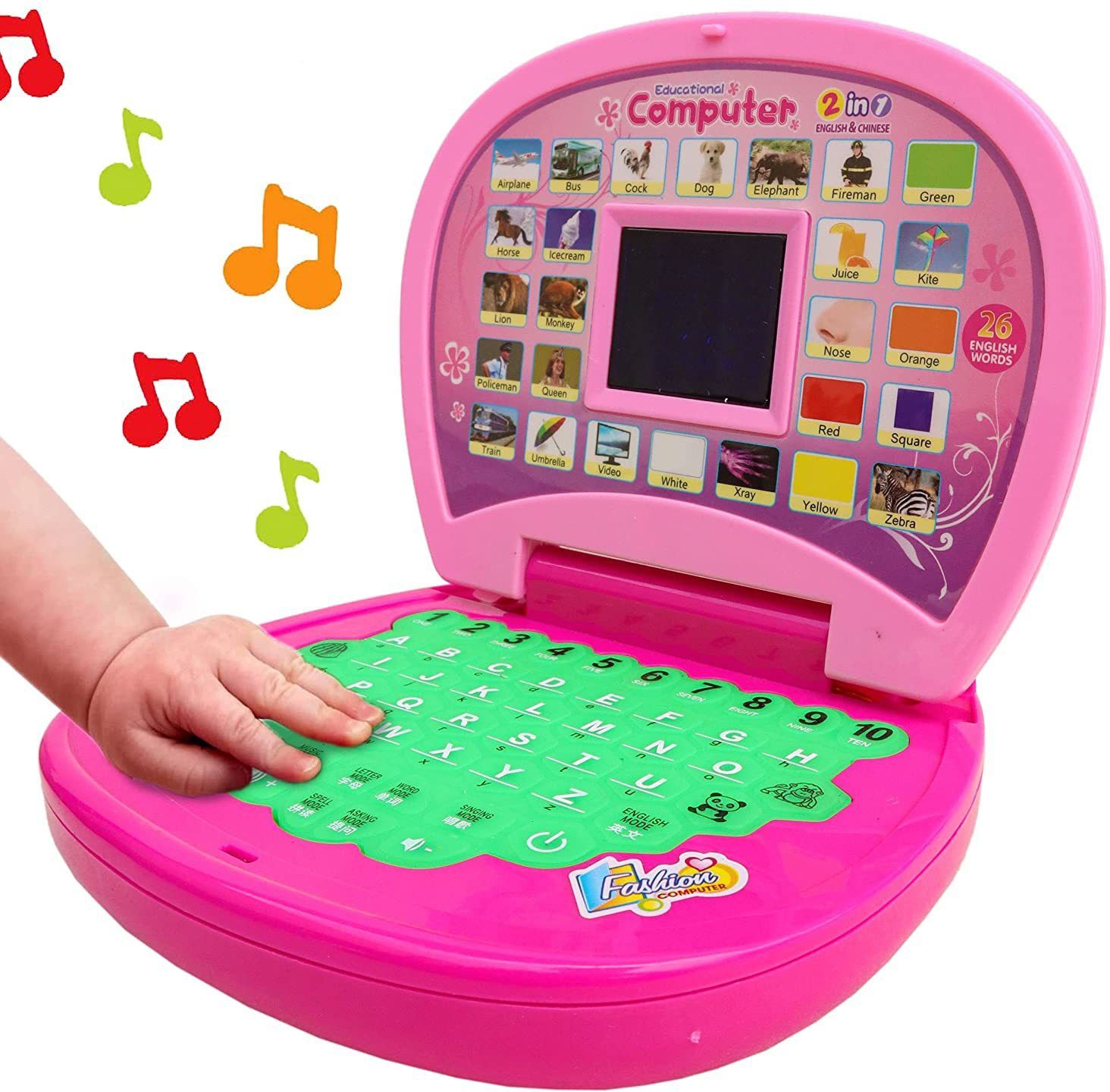 Learning Laptop with LED Display for Kids Number and Alphabet Laptop Toy-image-6