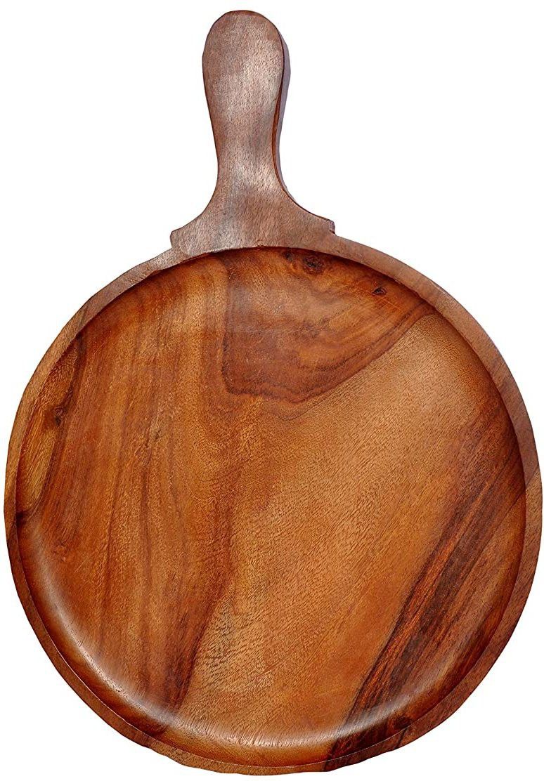 All About Wood Hand-Crafted Wooden Pizza & Snack Serving Plate/Tray/Dish Pizzelle Maker