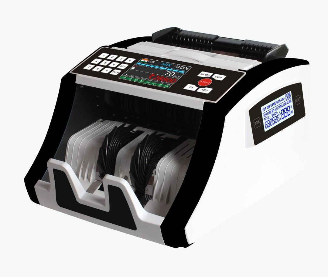 Drop2Kart MixValue Cash Counter - UV/MG/MT/IR Sensor,Dual LCD Display,Counts All INR Bills Note Counting Machine image 1