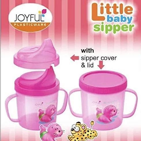 Hello Baby Plastic Sipper Cup with Double Handle pink-image-48