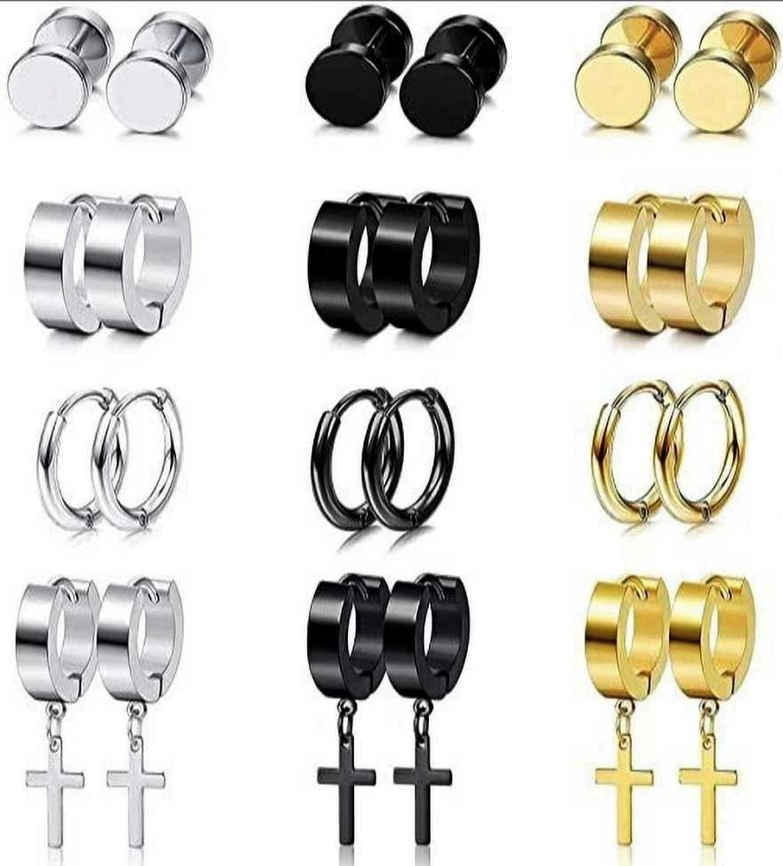 MenWomenGirlsBoysSalmanKhanStyleBaliHooppiercingearringjewellerycombopack Metal Earring Set