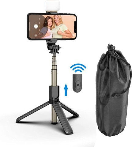 PULTO Bluetooth Selfie Stick Tripod Stand with Beauty Light Photo video Shutter Remote Tripod, Monopod, Monopod Kit, Tripod Ball Head, Tripod Bracket, Tripod Clamp, Tripod Kit image 1