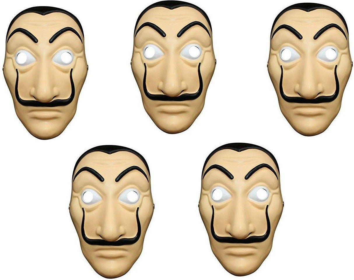 Money Heist Mask pack of 5 Party Mask-image-1