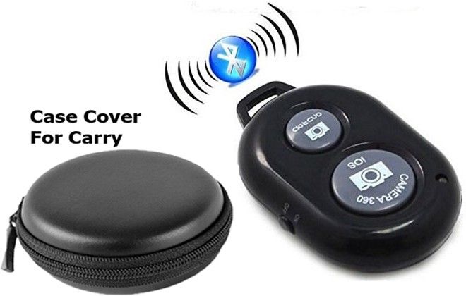 PULTO Bluetooth Selfie Shutter With carry pouch Photo Clicker for IOS, AndroidCamera Remote Control
