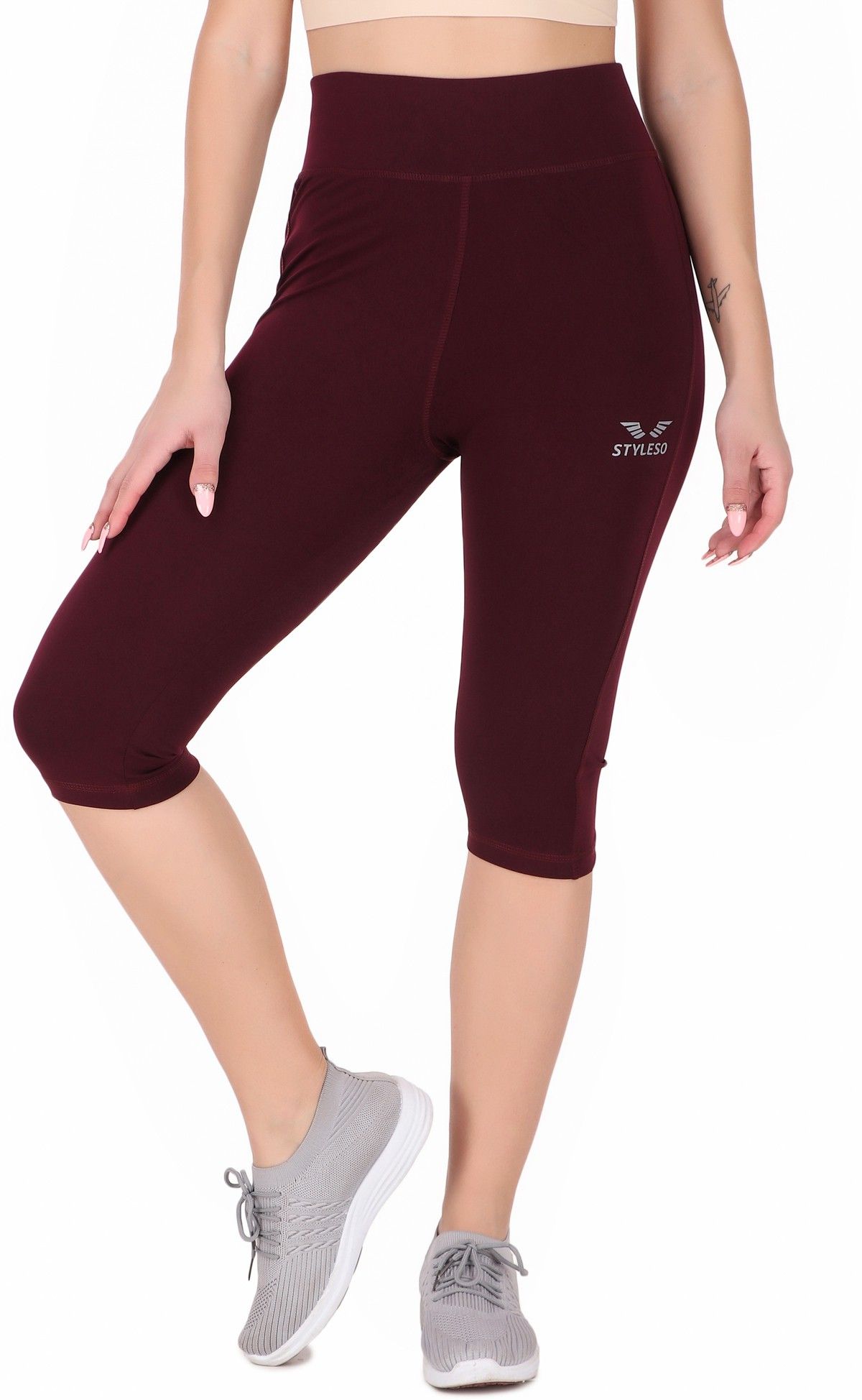 styleso Women Maroon Capri-picture-5