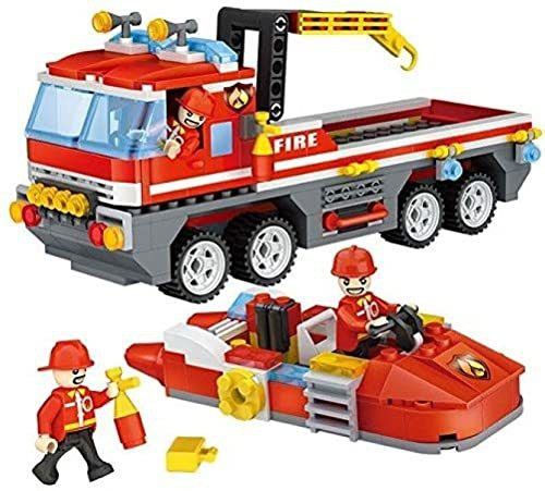 rvm toys 354 Pcs Fire Fighter Engine Truck with Fire Boat Building Blocks Lego Compatible-picture-22