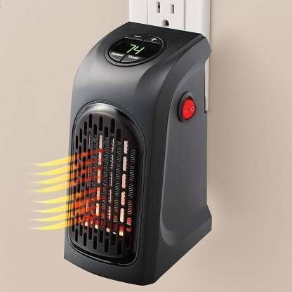 BLACK Plastic and Metal Wall-Outlet Mini Room Heater Fan Room Heater-image-28