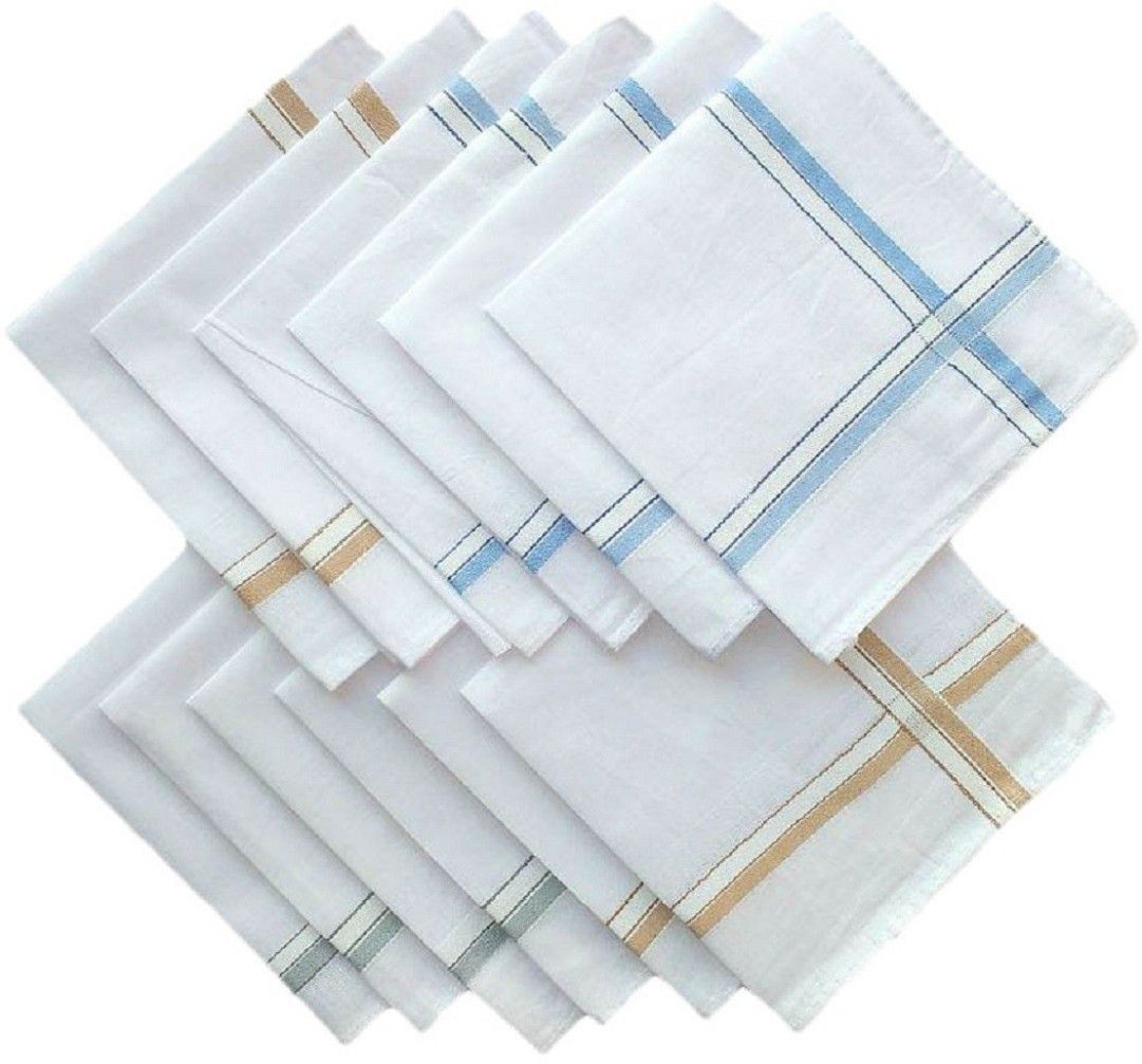 n g products 100% Cotton White Handkerchief For Men Set of 12 Pcs, Size: 43×43 cm ["Multicolor"] Handkerchief-picture-25