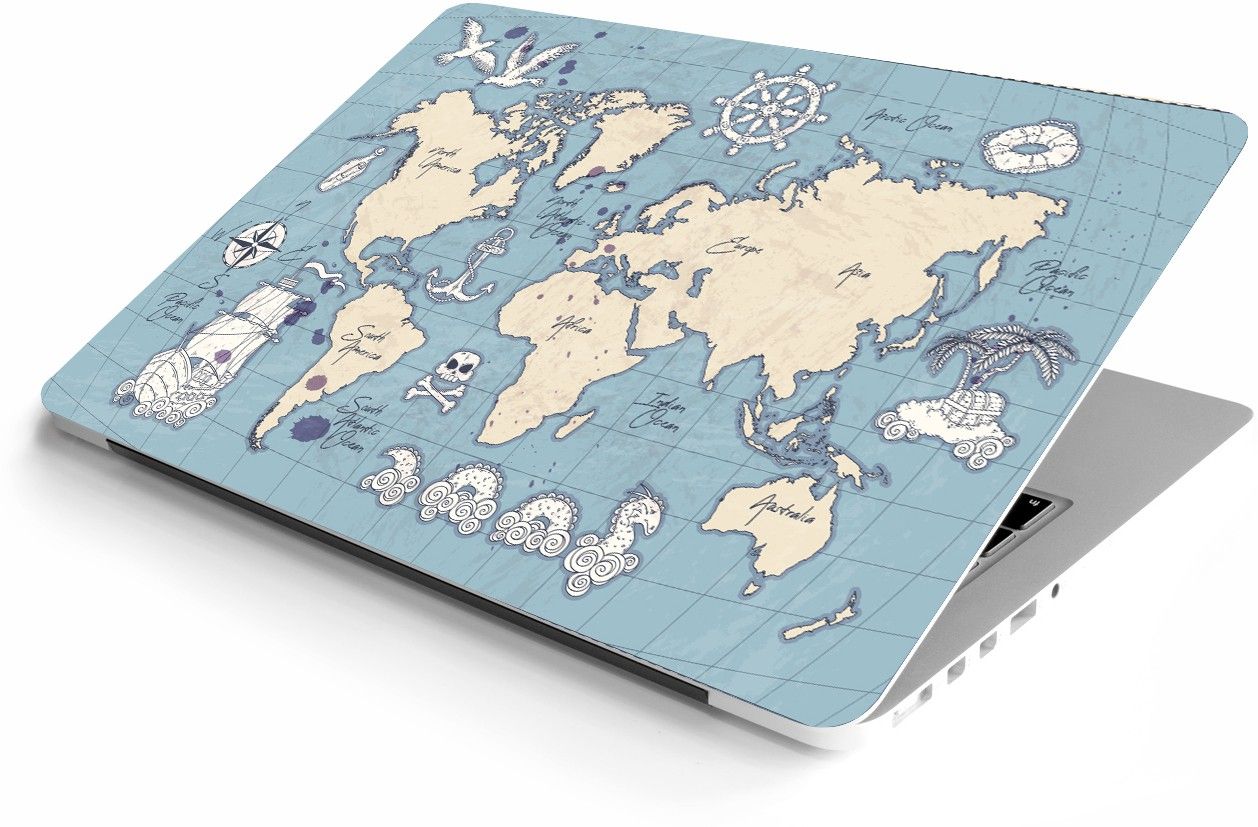 NoWorries World map laptop skin/ Quote Laptop sticker 15.6inch laptop skin Size-11x16inche VINYL Laptop Decal 15.6-picture-20
