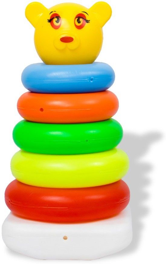 Teddy stacking Ring for Kids , Different Colours (5 bigRings).