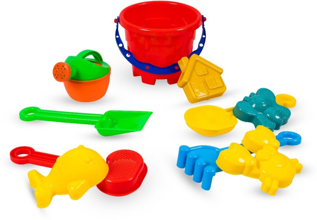 globular 10 Piece Beach Toys Sand Set, Bucket with Sifter, , Animal Castle Sand Molds-picture-21