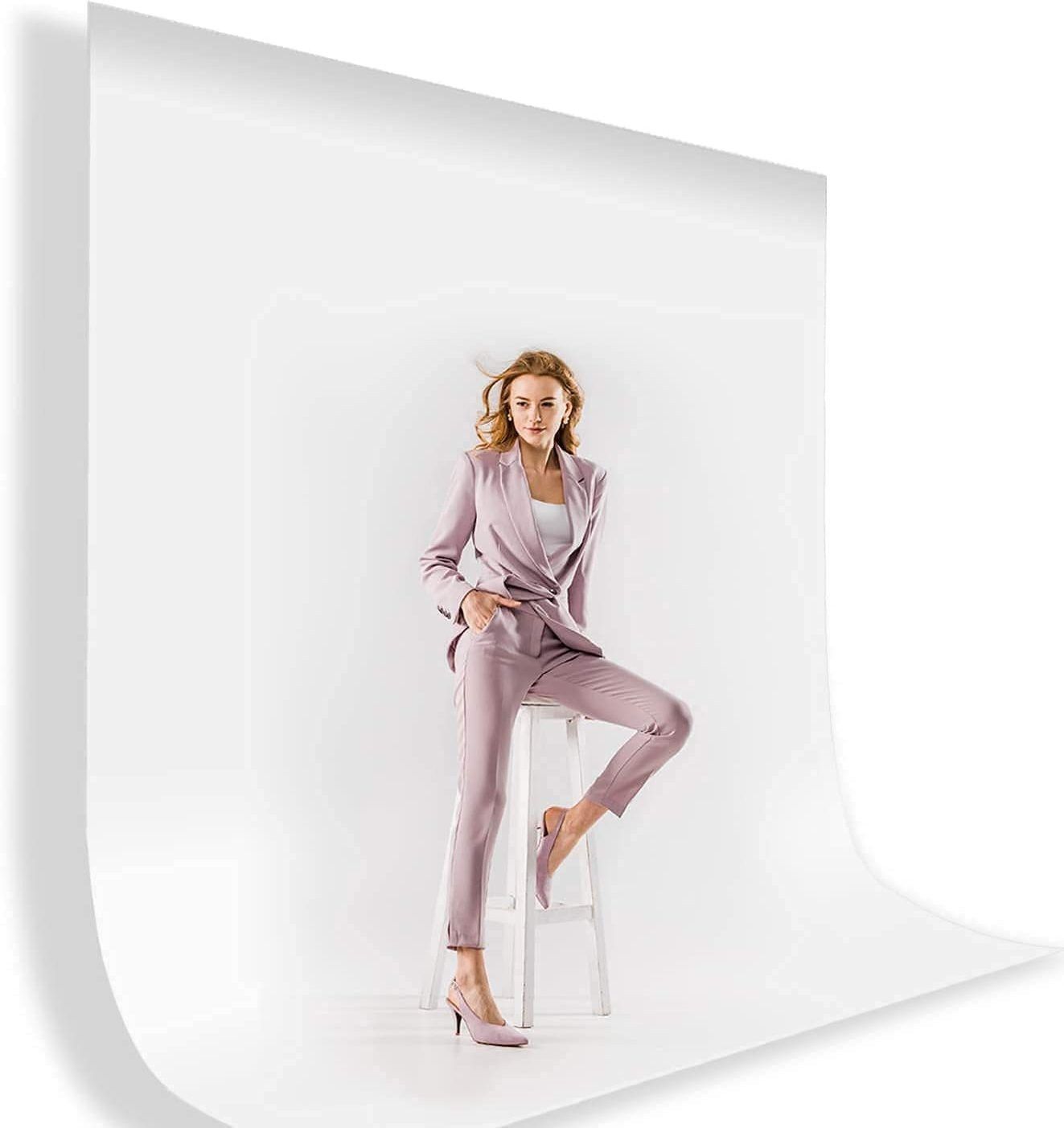 Hiffin ® 8x14 Ft, White Professional Backdrop for Background Photography White Reflector Umbrella-image-7