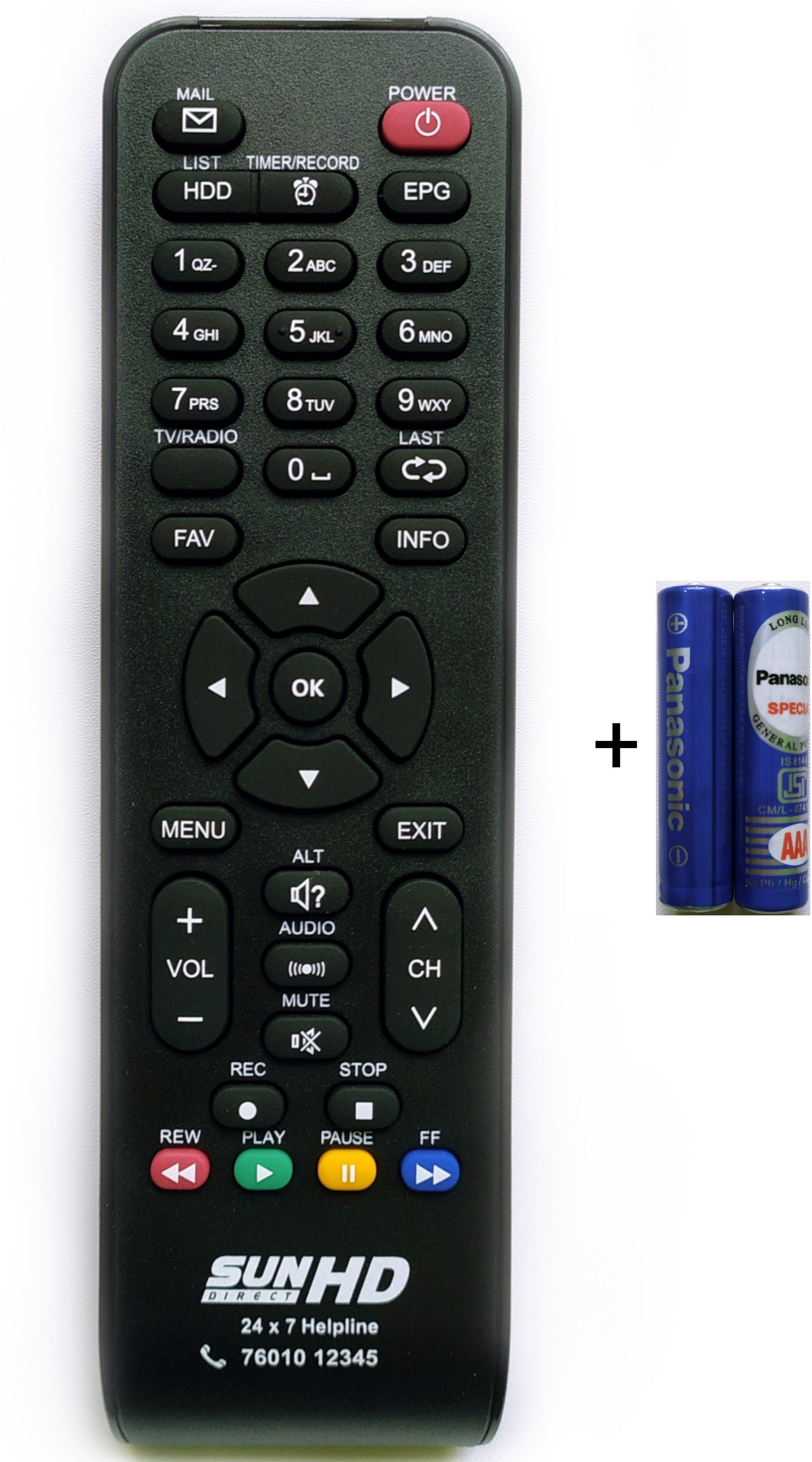 Sun Direct HD Set Top Box Remote Sun Direct Set Top Box HD ONLY Remote Controller image 1