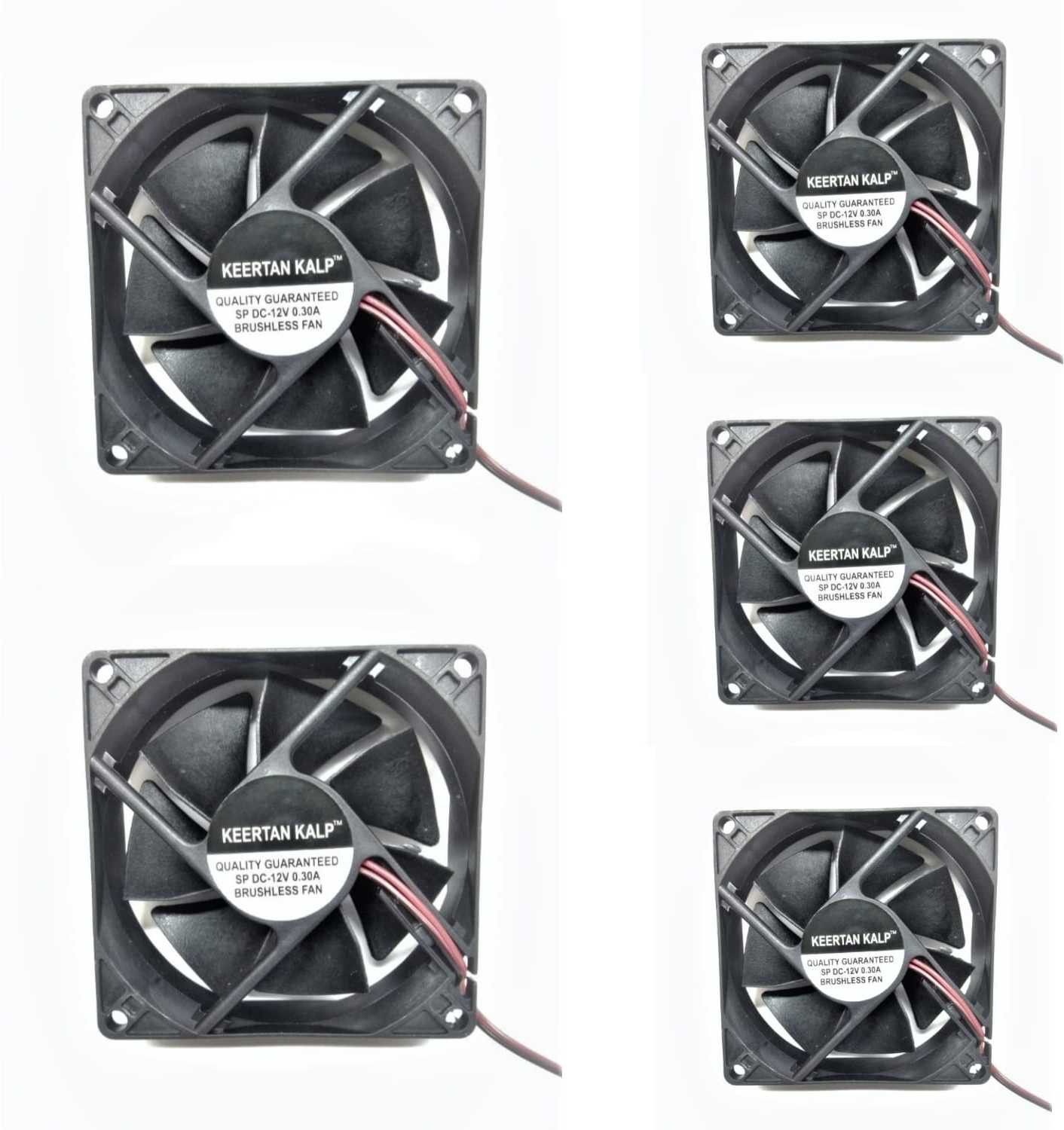 keertan kalp 5pic 12V DC Fan 80X80X25MM Cabinet 3-Inch Square Cooling fan Cooler (Black) Cooling Fan Cabinet Cooler-image-20