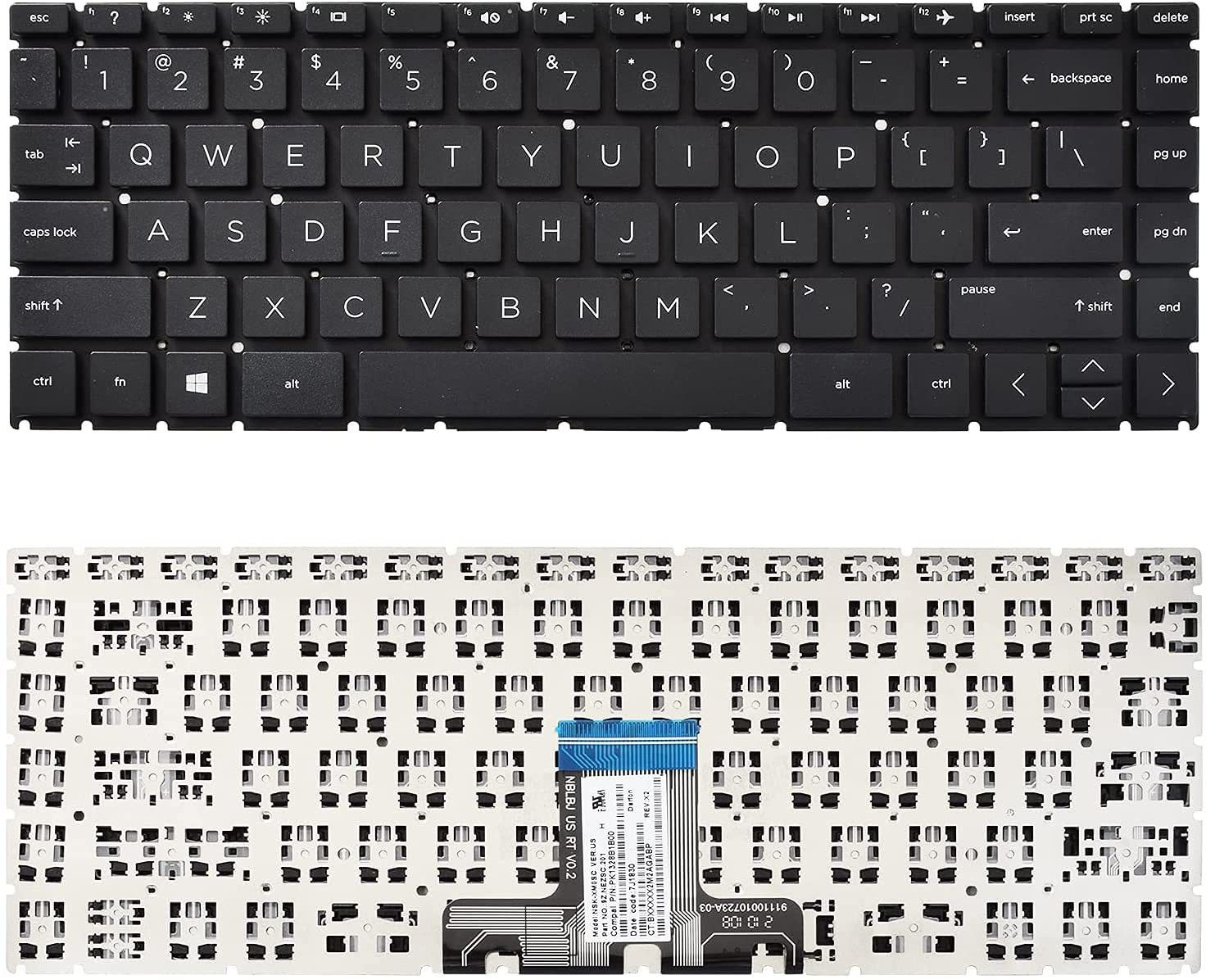 us info Laptop Keyboard for HP 14-CK 14-CD 14-cm 240 G7 245 G7 14-DH 14-CE,Black Laptop Keyboard Replacement Key