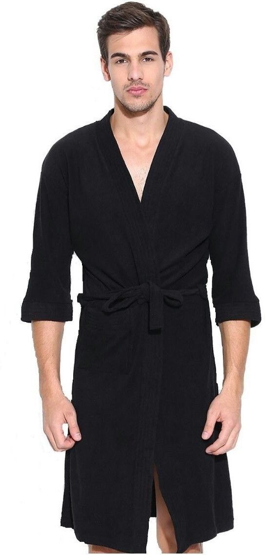 feelblue Black Free Size Bath Robe-picture-2