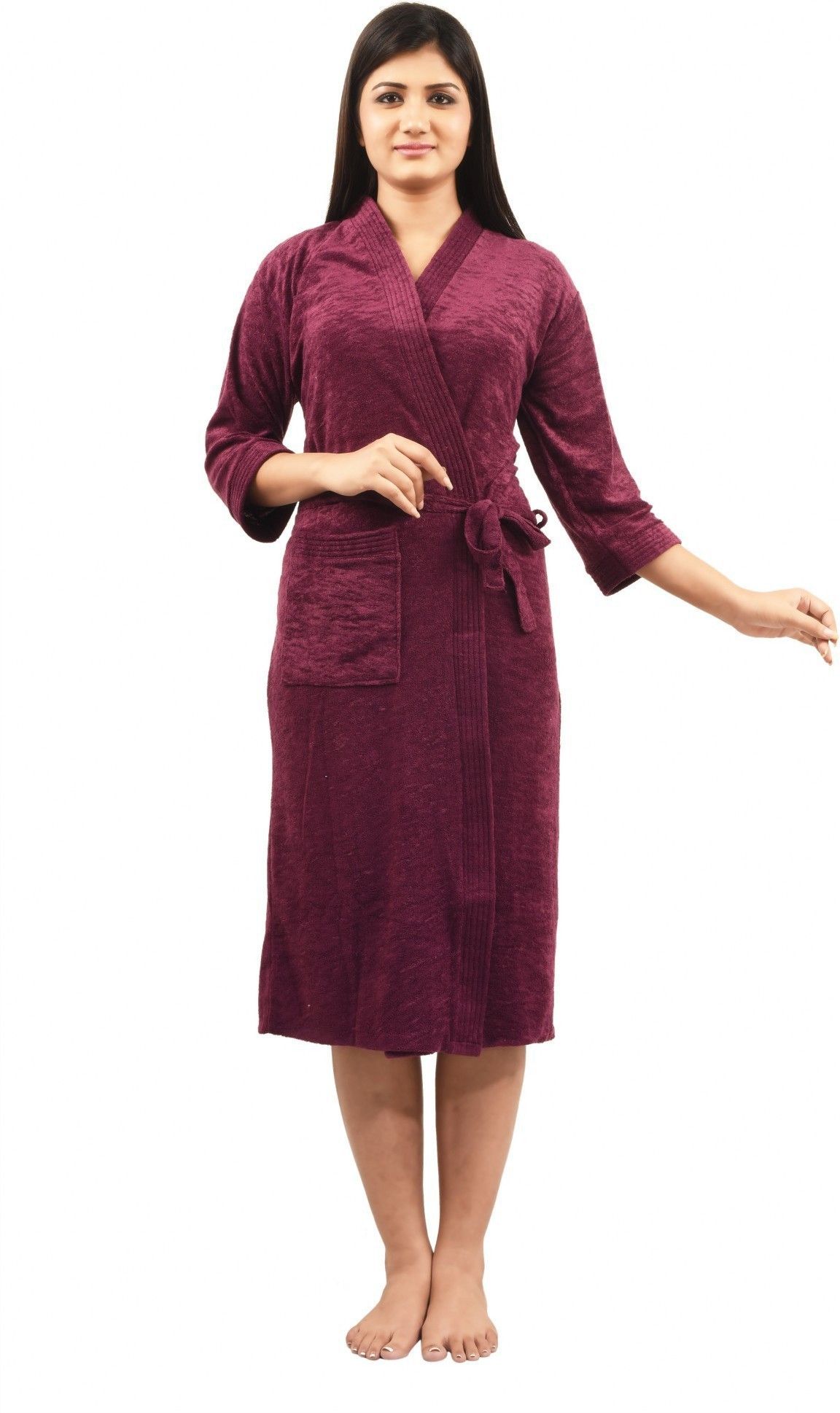 feelblue Purple Free Size Bath Robe-picture-48