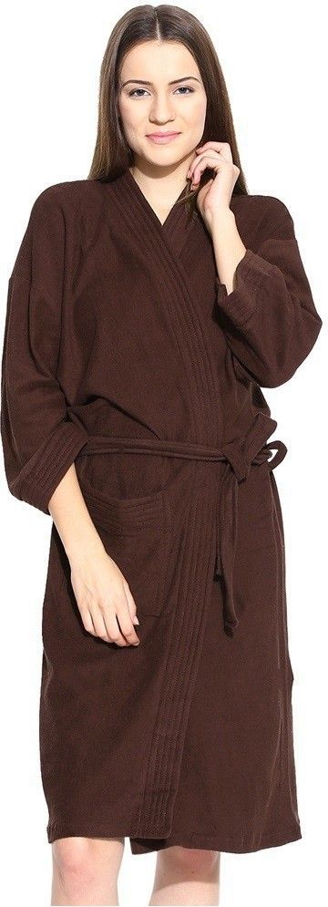 feelblue Brown Free Size Bath Robe-picture-15