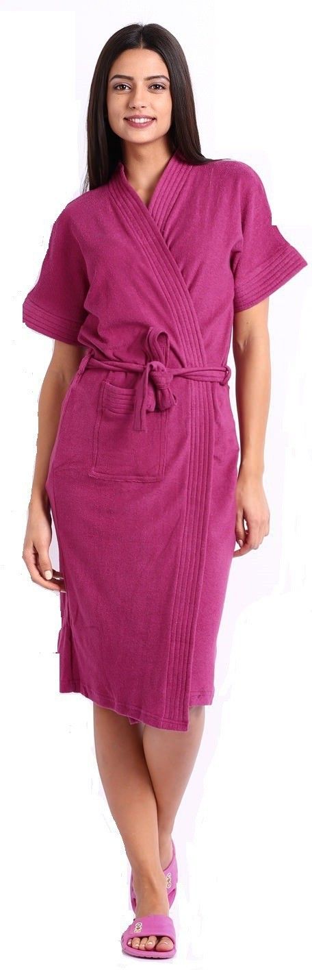 feelblue Magenta Free Size Bath Robe-picture-16