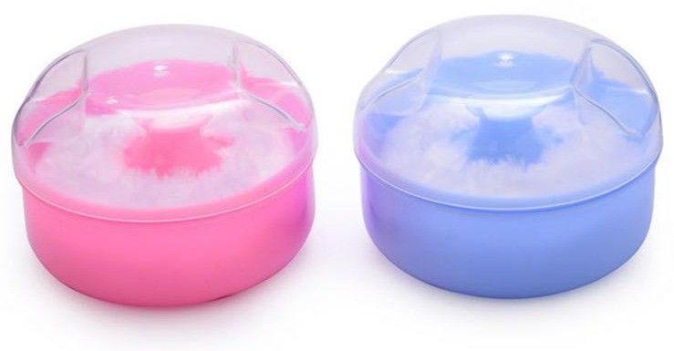 2 PCS Baby Powder Puff Box Bath Powder Case Container Multi Design