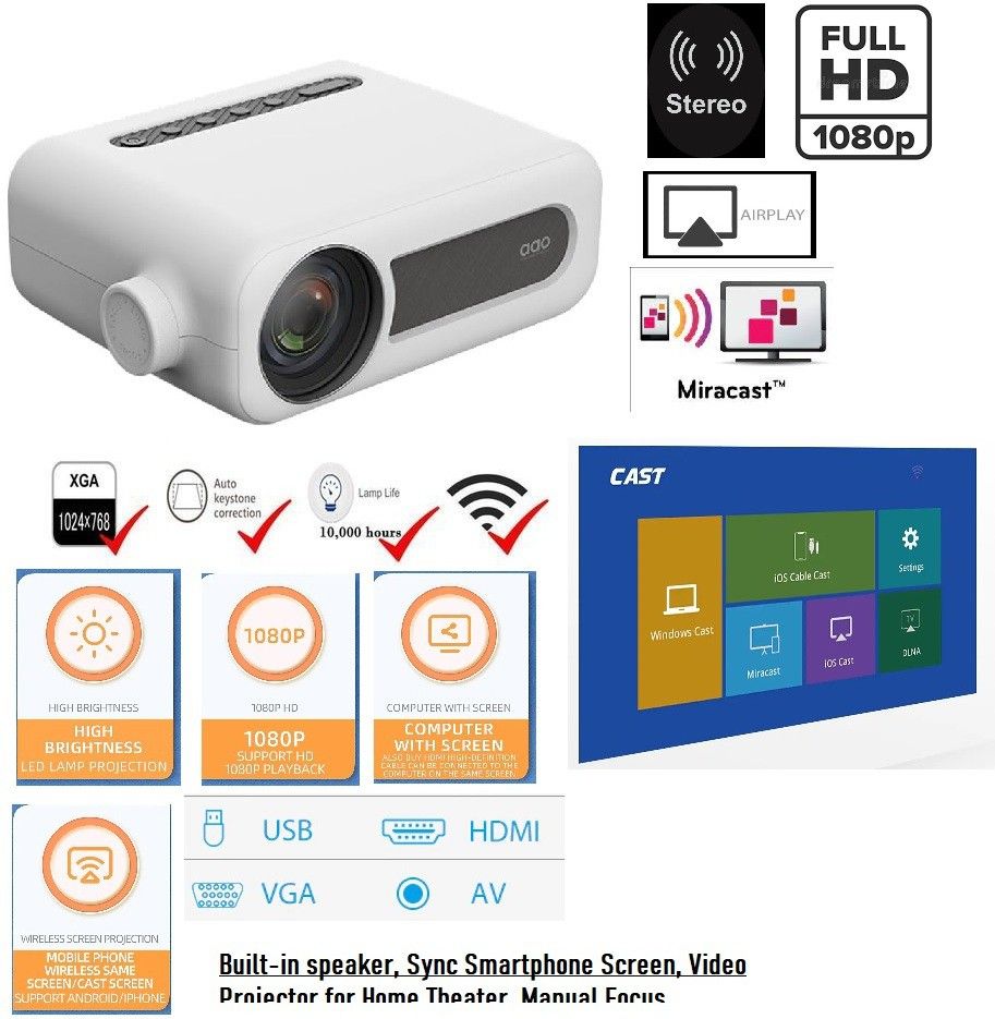 TOTAL LIMITED STOCK BEST QUALITY LED Video Projector for Children TV Movie, Party Game (1500 lm) Portable Projector-image-22
