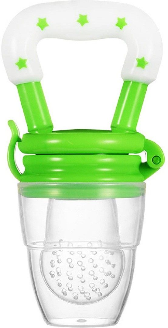 tinny tots Soft Silicone Baby Fresh Fruit Food Nibbler Feeder Musical Star Rattle Teether Soother-picture-17