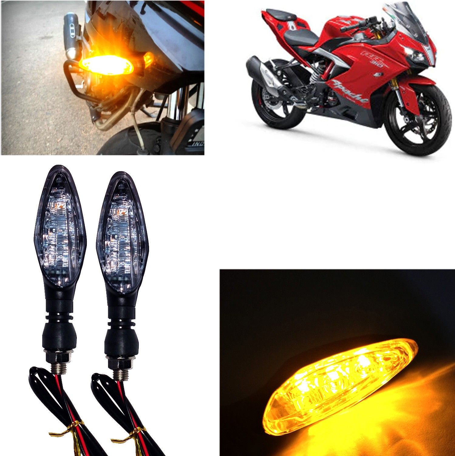 Front, Rear, Side LED Indicator Light for TVS Universal For Bike-image-37