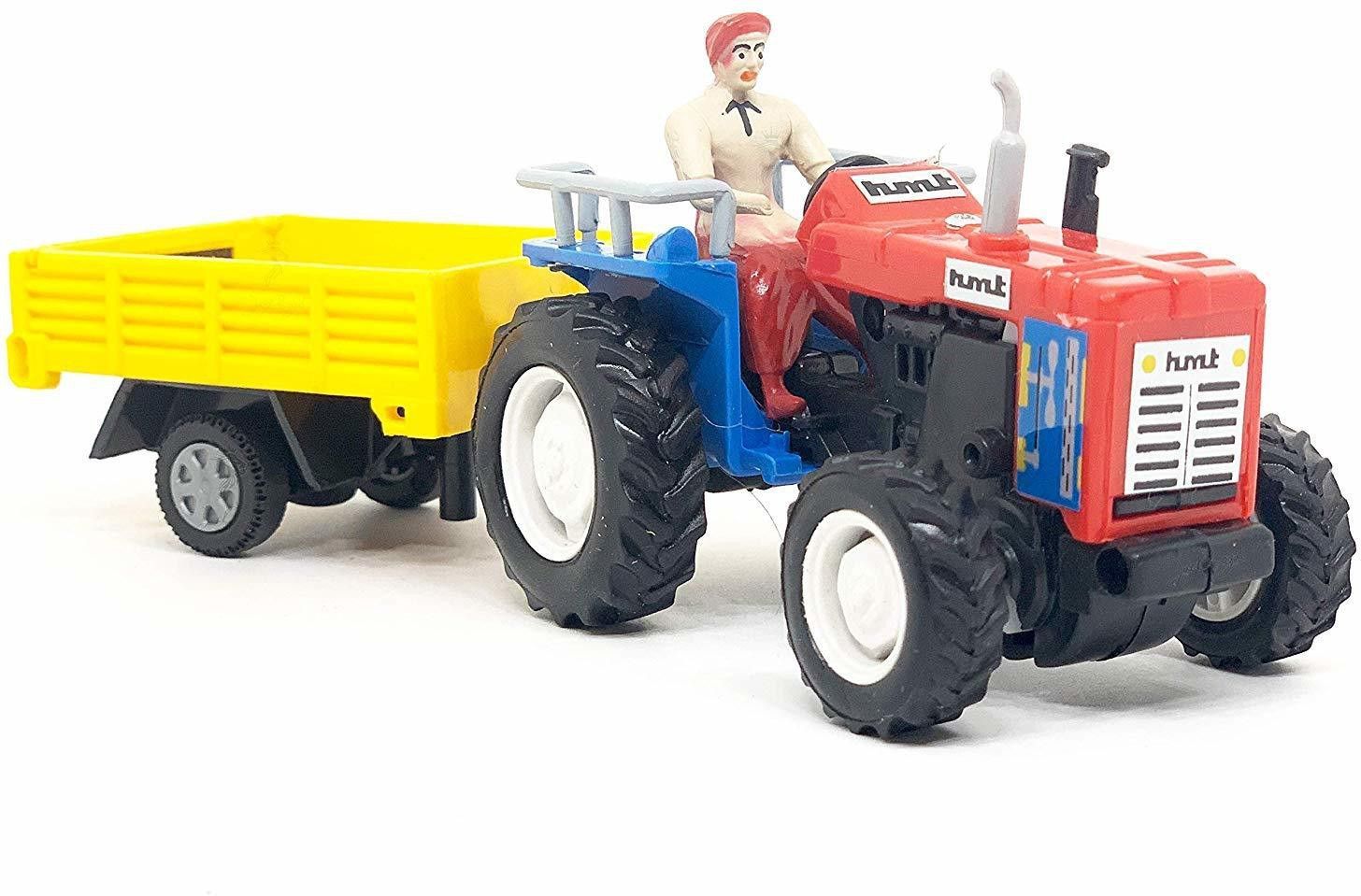 centy Pull Back Tractor with Trolley Model Toys For Kids-picture-42