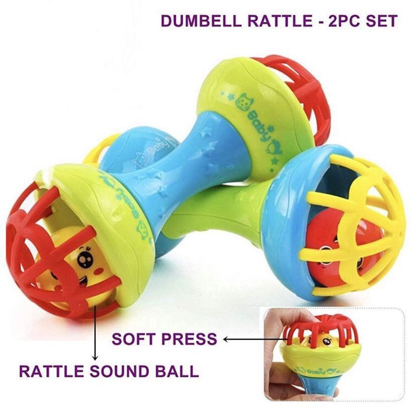 Colorful Soft Ball and Dumbbell Ball Combo Rattle Toy for Baby Safe Non-Toxic Rattle-image-22