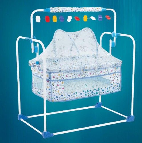 Baby cradle /crib/cotbassinet/jhulla palna blue with mosquito net Bassinet-image-12