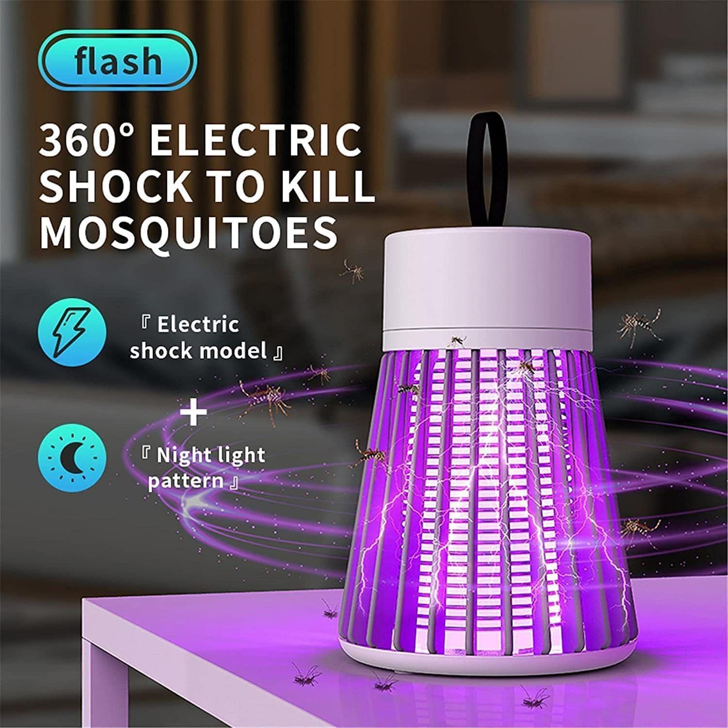 Electronic LED Mosquito Killer Machine Trap Lamp White Plastic Hanging Lantern-image-7