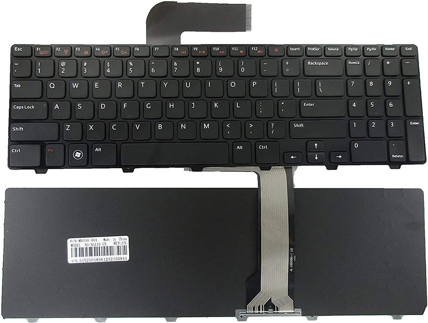 SellZone Laptop Keyboard Replacement for DELL Inspiron 15R N5110 M501Z M511R Laptop Keyboard Replacement Key image 1