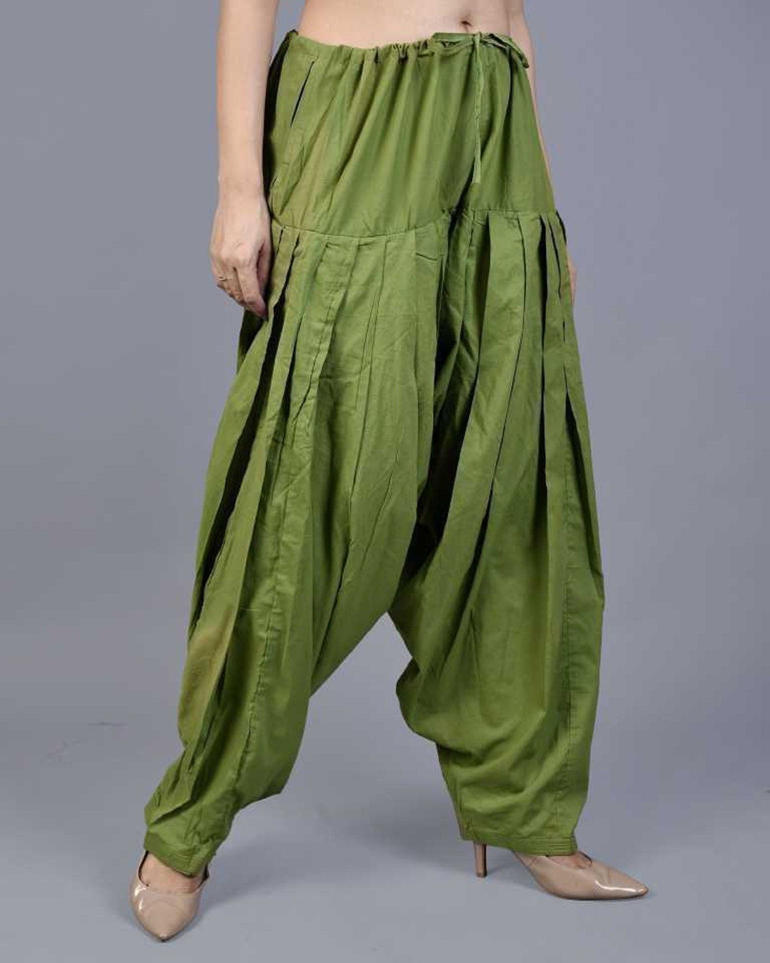 prajjwal Pure Cotton Solid Women ["Green"] Salwar-picture-22