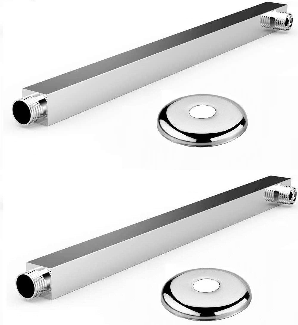 18 INCH Stainless Steel Overhead Square Shower Arm with Wall Flange (Pack of 2) Handheld-image-8