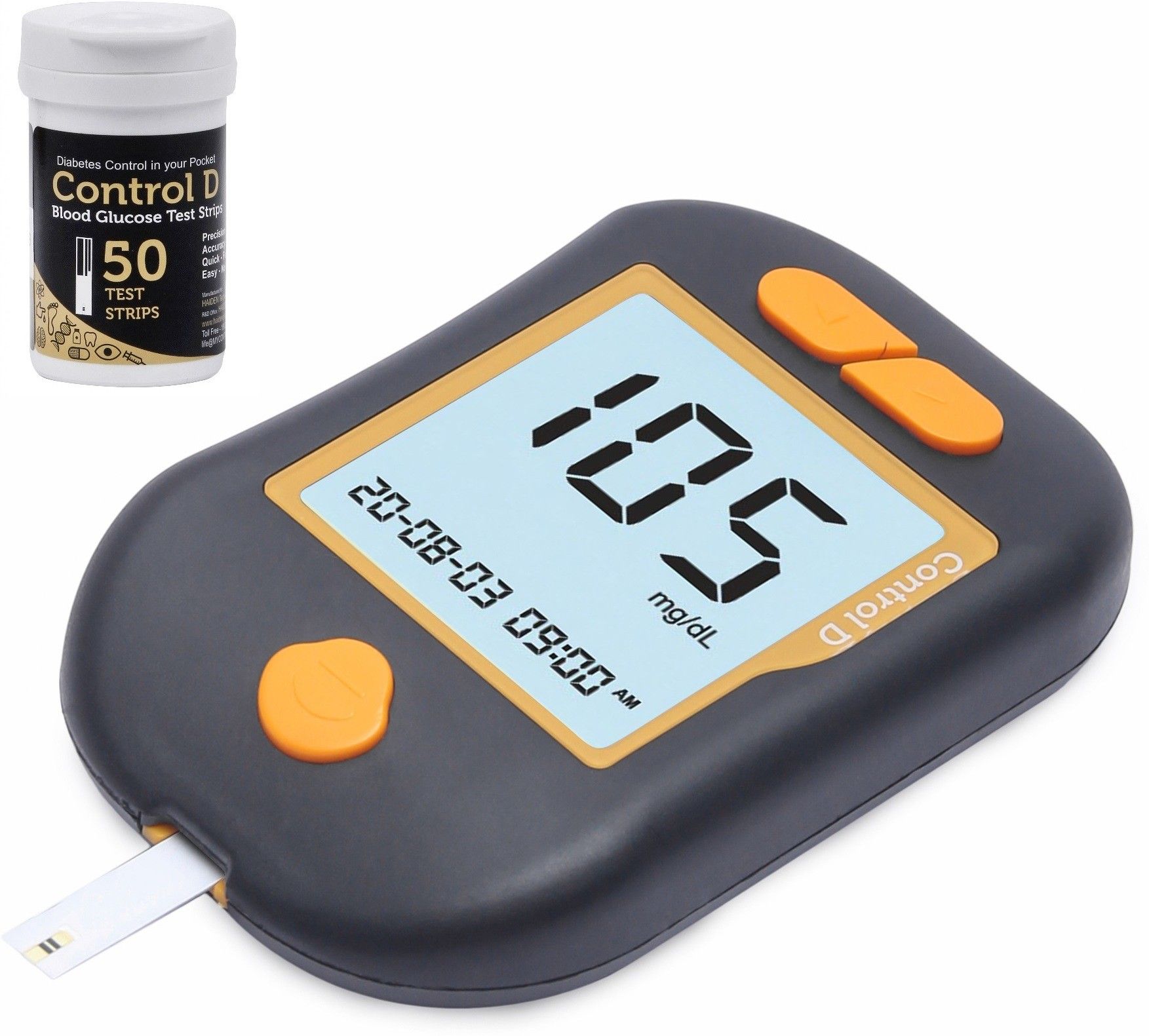 control d Advanced Diabetes Glucose Blood Sugar Testing Monitor with 50 Strips Black Glucometer-picture-21